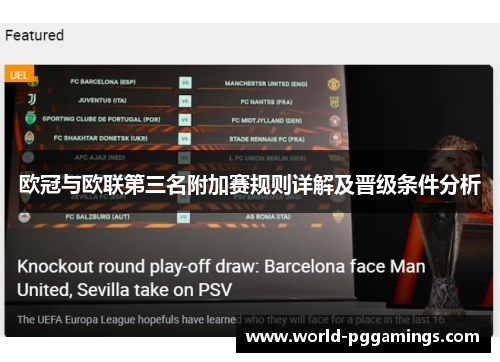 欧冠与欧联第三名附加赛规则详解及晋级条件分析